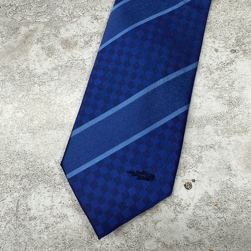 US Open Silk Tie Mens One Size Blue Striped Pointed President's Gift Necktie